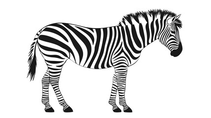 Obraz premium Striking Black and White Zebra Silhouette Against Plain Background