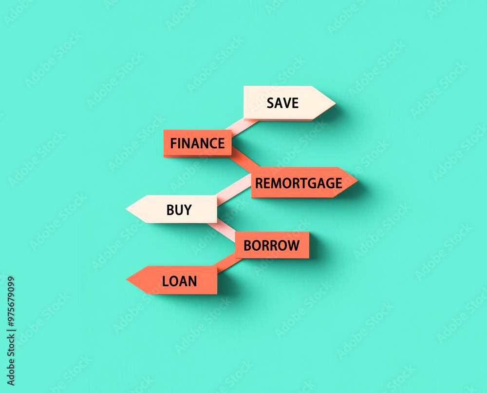 Aufkleber hand holding flowchart with arrows and management concepts