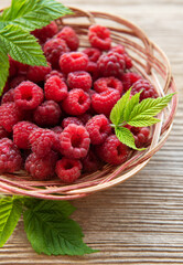 Fresh organic ripe raspberry