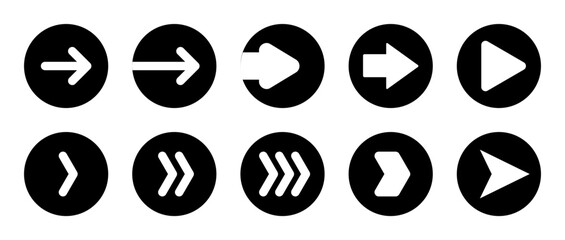 arrow icon set, different direction sign collection, flat forward symbol