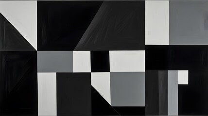 Modern Geometric Abstract Art in Black, White, and Gray