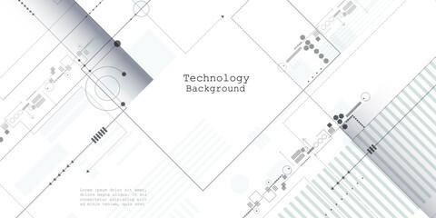 Vector banner design circuit board. Illustration Abstract modern futuristic, engineering, technology on white background. Futuristic digital science technology concept for web banner template