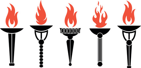 Torch logo. Isolated torch on white background