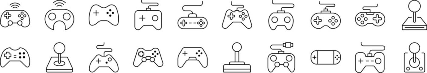 Simple Linear Icon of Joystick. Editable Stroke. Minimalistic Linear Pictogram for Design of Cards, Apps, Banners, Posts