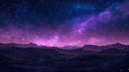 Mesmerizing Starry Night Sky over Majestic Mountain Landscape