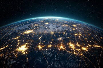 Obraz premium The global communications network a catalyst for enhancing international trade efficiency