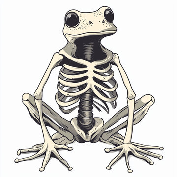 funny halloween frog skeleton