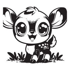 Fototapeta premium cute deer clipart vector design,awesome cute deer svg,high resolution printable cute deer artwork
