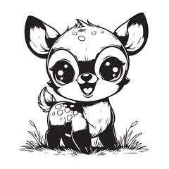 cute deer clipart vector design,awesome cute deer svg,high resolution printable cute deer artwork