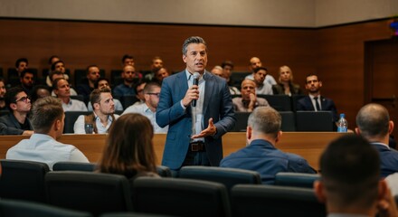 Business Speaker Addressing Audience In Conference Room