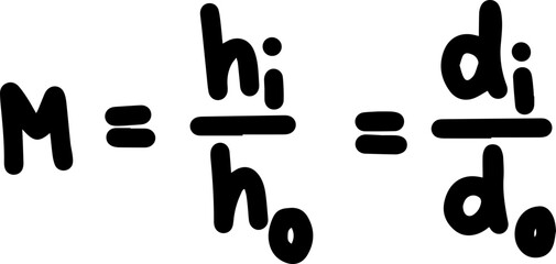 light physics law handwritten Magnification