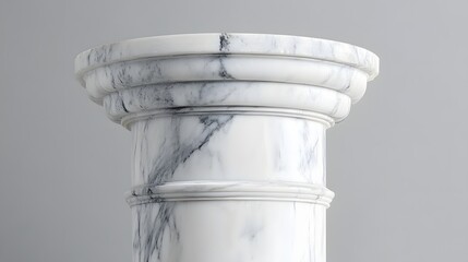 114. A pristine white marble column with a smooth finish