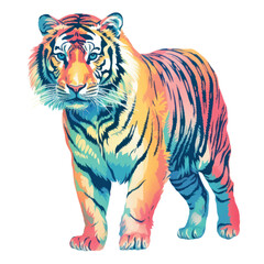 Colorful artistic tiger illustration