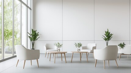 Corporate conference room with modern decor, large windows, and a clear view of attendees, ideal for event promotion, deep depth of field