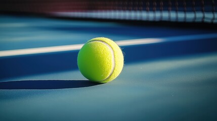 Tennis ball in tennis court 
