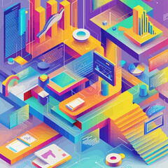 Financial Literacy Isometric Illustration