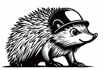 Fototapeta premium Cute hedgehog coloring page for kids, ideal for creative learning fun.