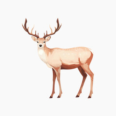 Elegant deer illustration with antlers