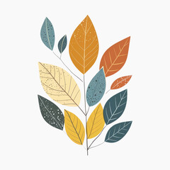 Colorful abstract autumn leaves illustration