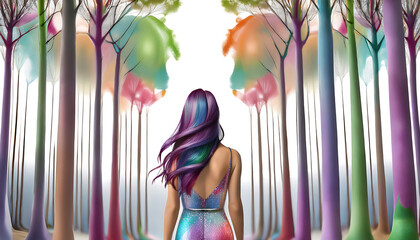  Free-spirited woman in the forest, evoking a sense of freedom and connection with natur_1(455)