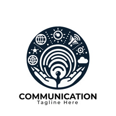 Communication, connect the world concept design, creative community logo designs.