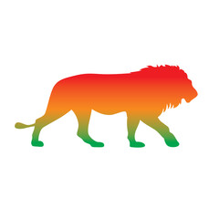 The silhouette of a lion. Original vector illustration in vintage style.