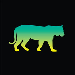 The silhouette of a giraffe. Original vector illustration in vintage style.