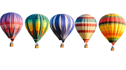 Naklejka premium Colorful hot air balloons ascending against a clear sky during a bright afternoon