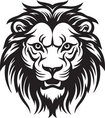 Obraz premium Lion Head Silhouette, Lion Head Vector Illustration Art.
