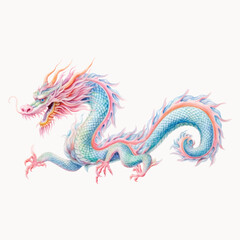 Obraz premium Colorful mythical dragon illustration