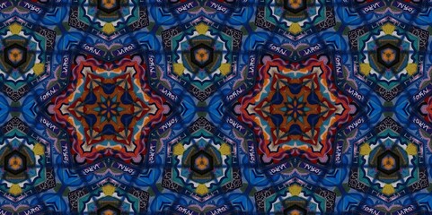 Abstract Kaleidoscope Geometry Psychedelic Art Pattern Background Wallpaper