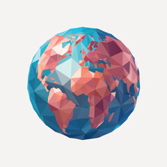 Geometric colorful polygonal world globe