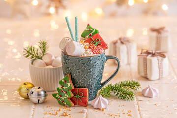 Delicious chocolate as dessert for Christmas eve.