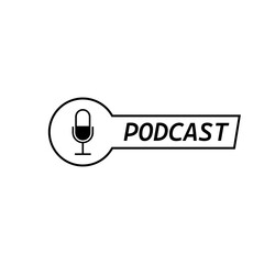 Minimalist vector icon of microphone, speaking, recording, symbol