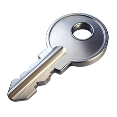 Detailed 3D Key Icon with Intricate Grooves and Realistic Design