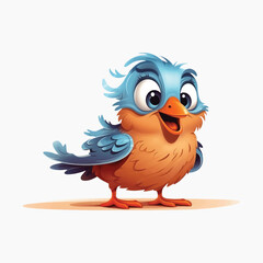 Cute cartoon blue bird