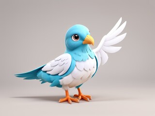 Fototapeta premium 3d bird on a white background