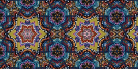 Abstract Kaleidoscope Geometry Psychedelic Art Pattern Background Wallpaper