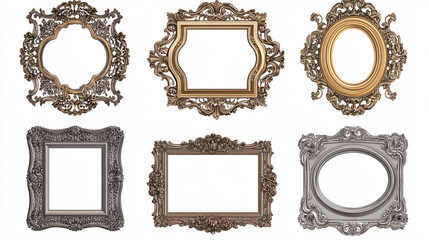 Set of Six Ornate Picture Frames