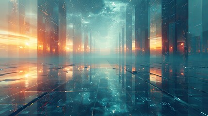 Abstract frosted glass background. Data base and technology concept. 3d rendering - illustration