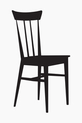 Minimalist black wooden chair silhouette