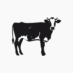 Silhouette cow farm animal illustration