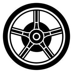 Fototapeta premium steering wheel icon vector illustration 
