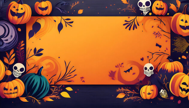  Halloween sale banners or party invitations, featuring festive calligraphy and spooky eleme_1(567)