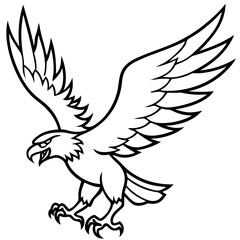 Eagle in flight with detailed wings and fierce, piercing gaze vector