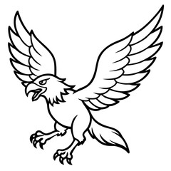 Eagle in flight with detailed wings and fierce, piercing gaze vector
