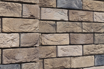 simple background of brown brick wall perspective building surface corner architectural shape