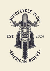 Vintage motorcycle club logo. Vector Eps 10