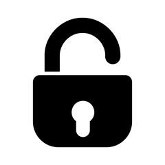 Unlock icon. Security, safety, encryption, privacy concept