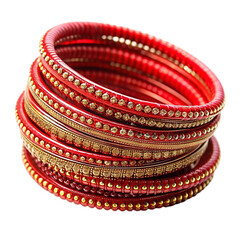 Red bangles isolated on transparent background